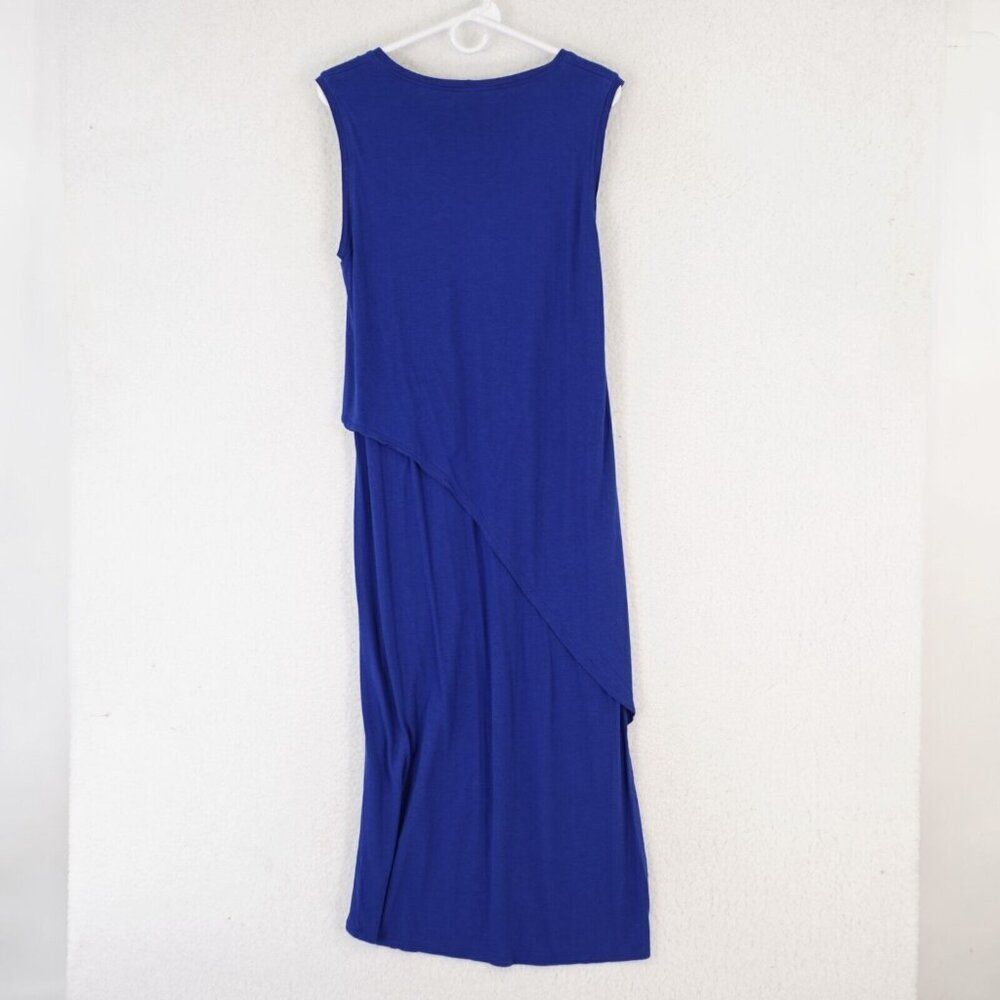 BCBGMAXAZRIA Royal Blue Layered Dress Medium Scoop Neck Maxi‎ Full Length - Picture 6 of 9